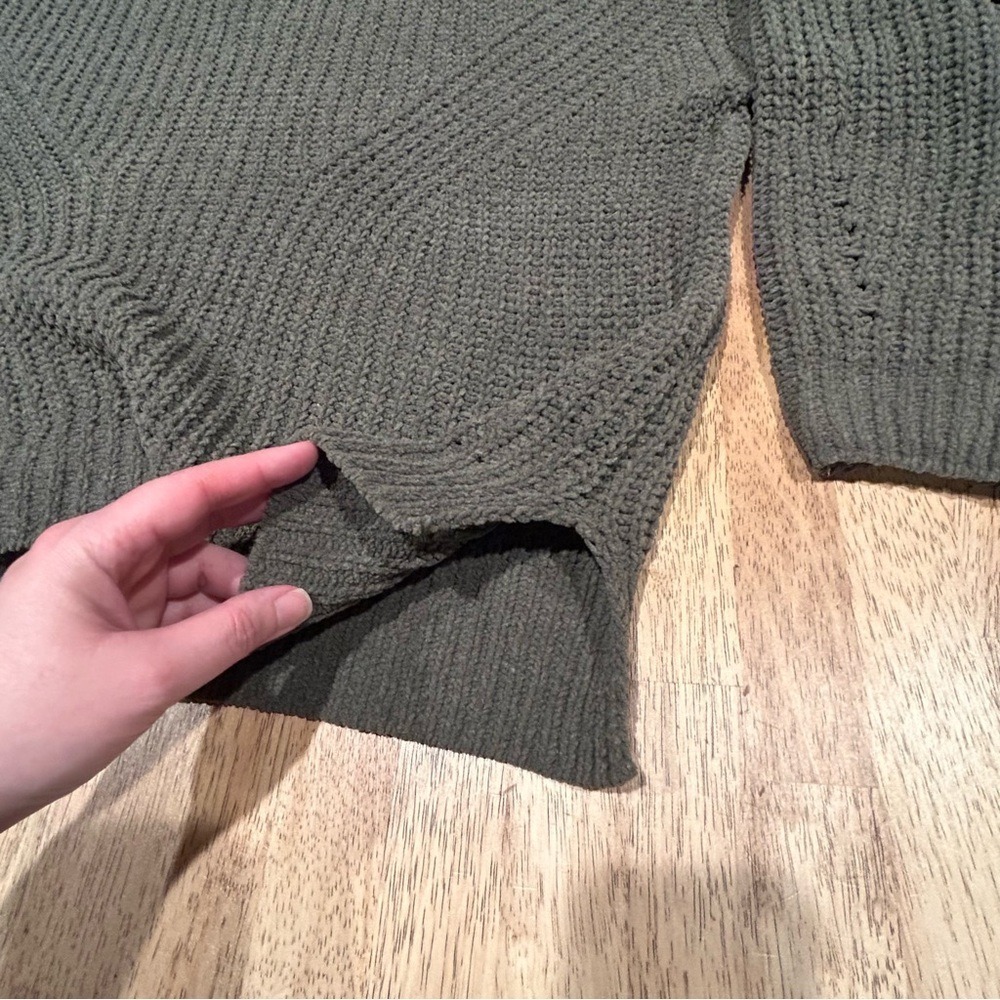 Braided Cable ChenillePullover XXL (Junior Sizing) Green‎ Sweater - Picture 14 of 15